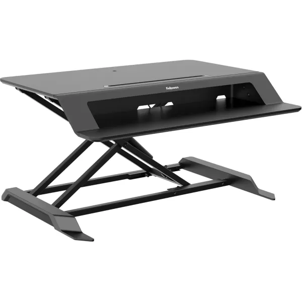 Fellowes Corsivo Height Adjustable Standing Desk Sit to Stand Gas Spring Riser Converter Tabletop Workstation Desk Riser 8091001Lotus LT