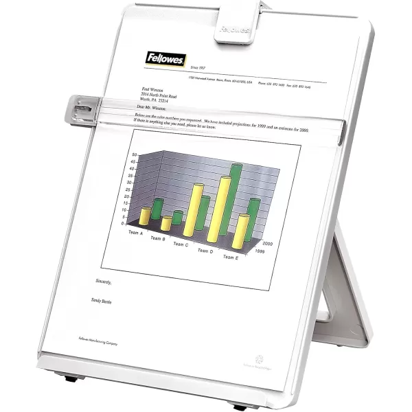 Fellowes Letter Sized NonMagnetic Copyholder Platinum 21103