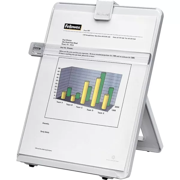 Fellowes Letter Sized NonMagnetic Copyholder Platinum 21103