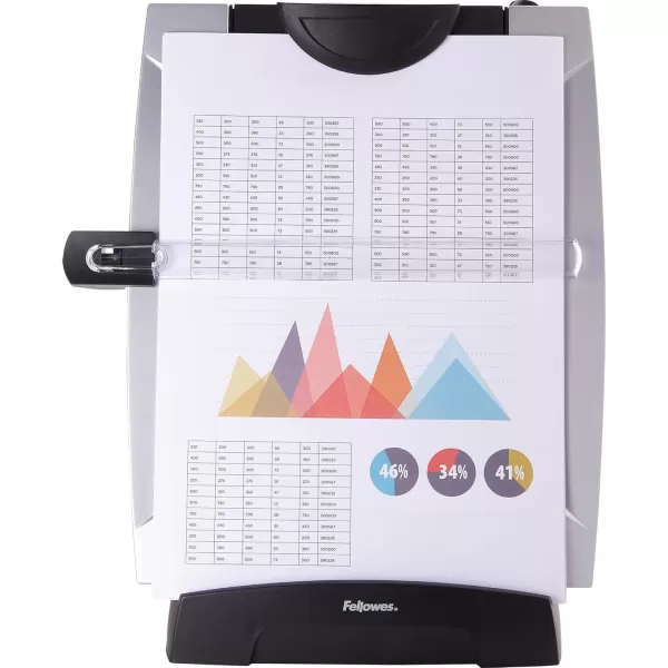 Fellowes Office Suites Desktop Copyholder with Memo Board BlackSilver 8033201 15quot x 103quot x 6quot