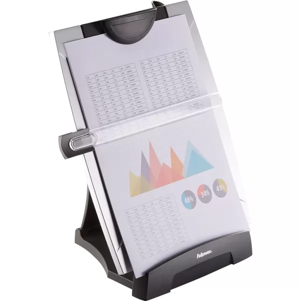 Fellowes Office Suites Desktop Copyholder with Memo Board BlackSilver 8033201 15quot x 103quot x 6quot