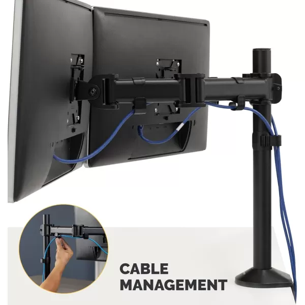 Fellowes Reflex Series Adjustable Monitor Arm for Desk Supports 32Inch Monitors Ergonomic Single Monitor Stand with VESA Mount Easy Setup with Grommet or Clamp 8502501BlackDual