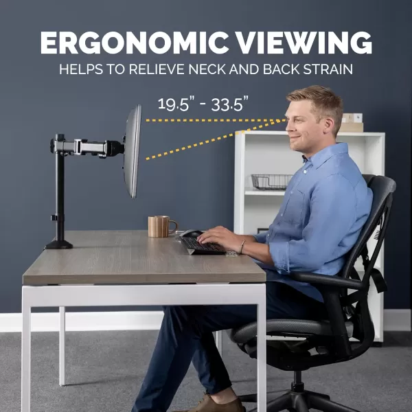 Fellowes Reflex Series Adjustable Monitor Arm for Desk Supports 32Inch Monitors Ergonomic Single Monitor Stand with VESA Mount Easy Setup with Grommet or Clamp 8502501BlackDual