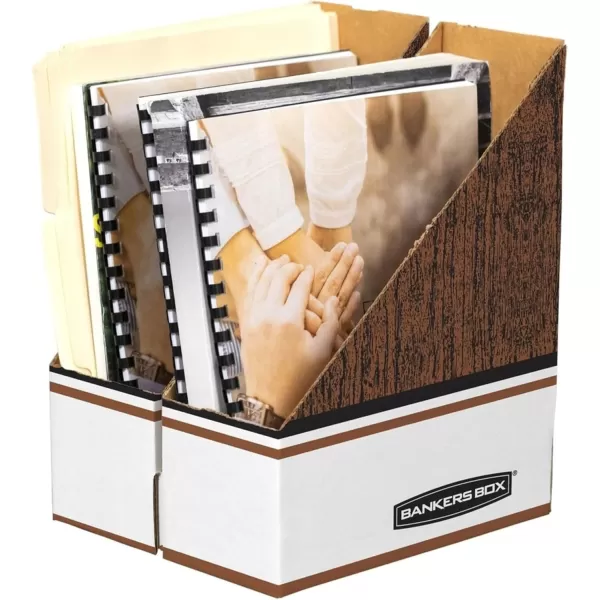 Bankers Box Magazine File Holders Oversized Letter Wood Grain 12 Pack 07224Wood Grain  Oversized