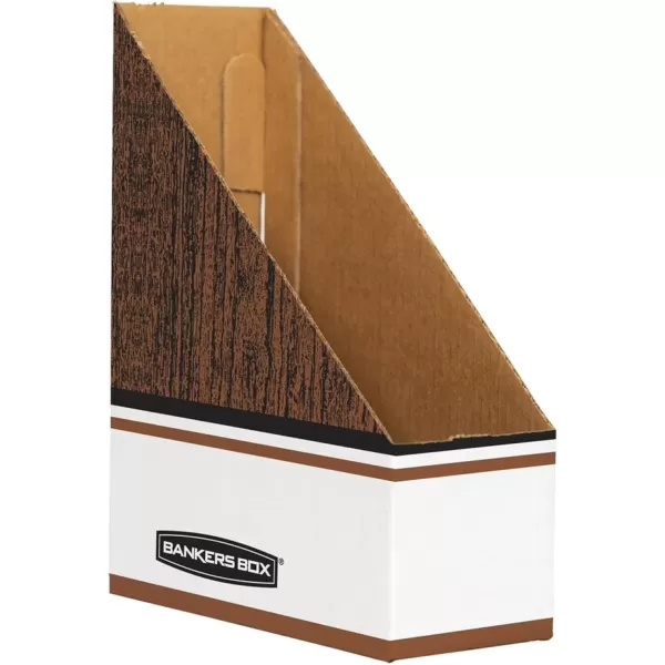 Bankers Box Magazine File Holders Oversized Letter Wood Grain 12 Pack 07224Wood Grain  Oversized