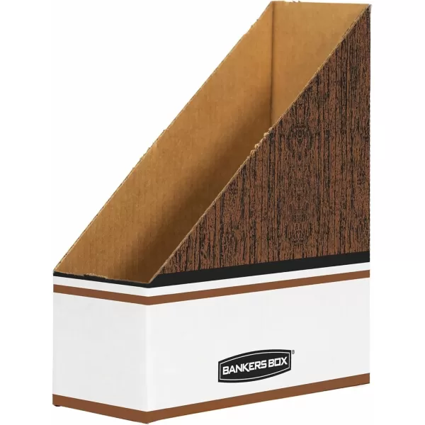 Bankers Box Magazine File Holders Oversized Letter Wood Grain 12 Pack 07224Wood Grain  Oversized