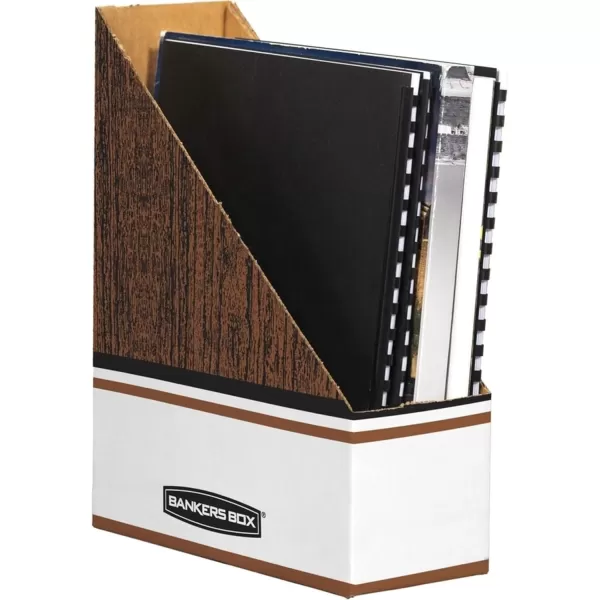 Bankers Box Magazine File Holders Oversized Letter Wood Grain 12 Pack 07224Wood Grain  Oversized