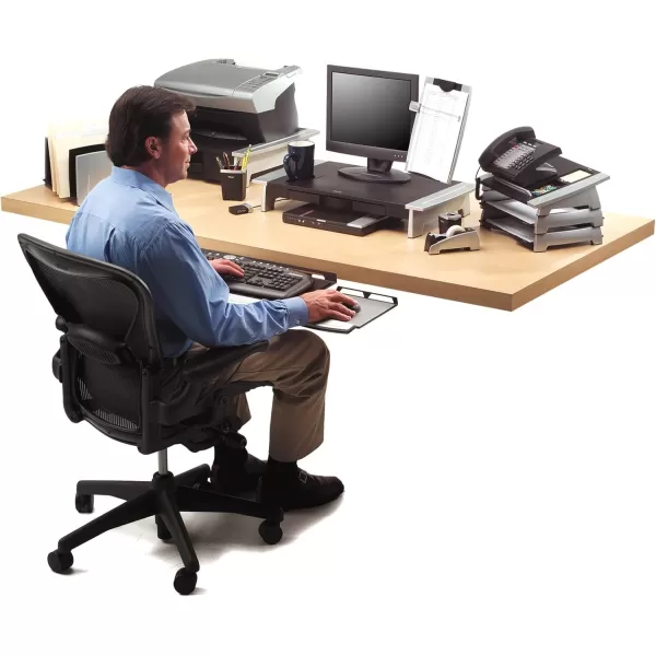 Fellowes Office Suites Adjustable Keyboard Tray 8031301BlackSilver 2quotquot x 303quotquot x 139quotquotquot