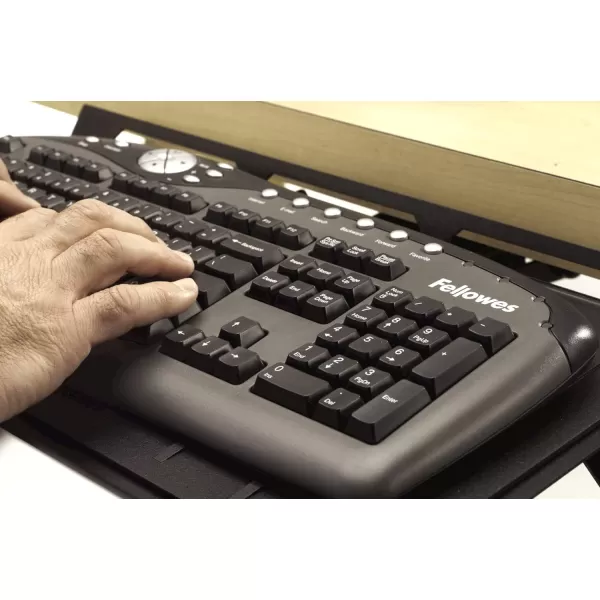 Fellowes Office Suites Adjustable Keyboard Tray 8031301BlackSilver 2quotquot x 303quotquot x 139quotquotquot