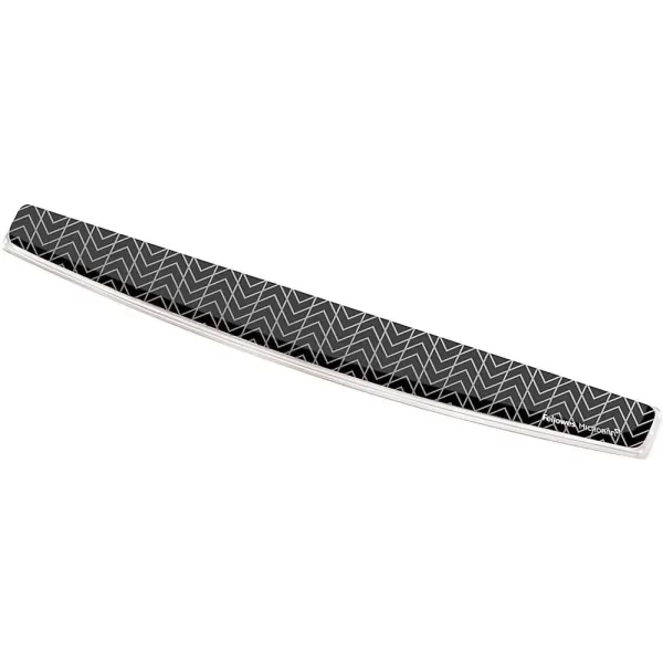 Fellowes Photo Gel Keyboard Wrist Rest with Microban Protection Black Chevron 9550001