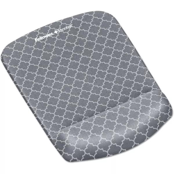 Fellowes PlushTouch Mouse PadWrist Rest with FoamFusion Technology Gray Lattice 9549701