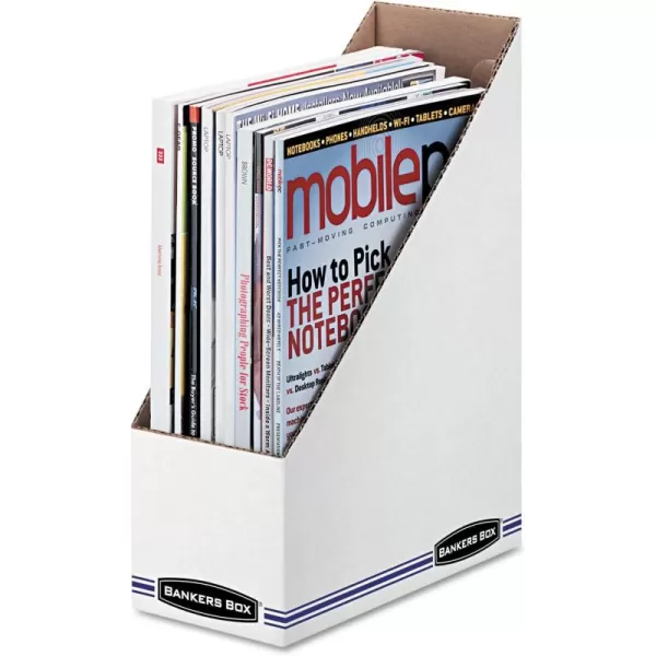 Bankers Box Magazine File Holders Oversized Letter Wood Grain 12 Pack 07224White