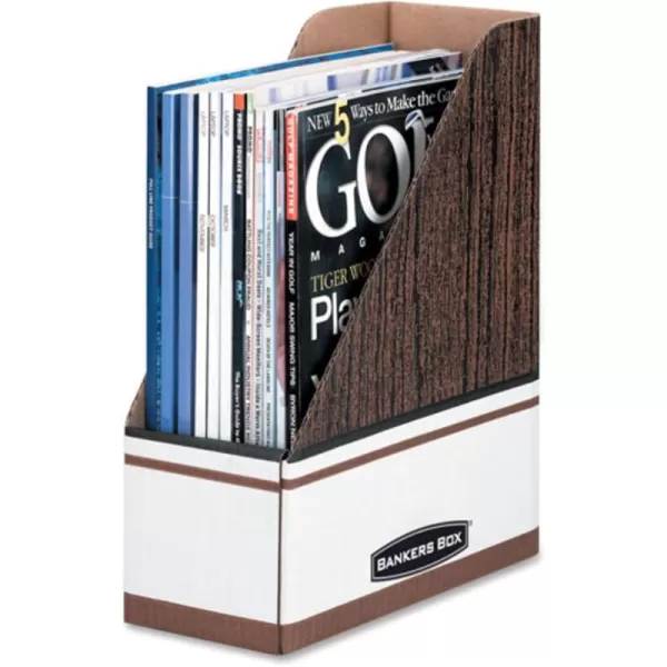 Bankers Box Magazine File Holders Oversized Letter Wood Grain 12 Pack 07224Wood Grain  Oversized