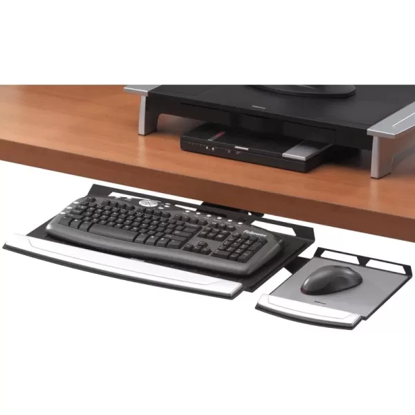 Fellowes Office Suites Adjustable Keyboard Tray 8031301BlackSilver 2quotquot x 303quotquot x 139quotquotquot