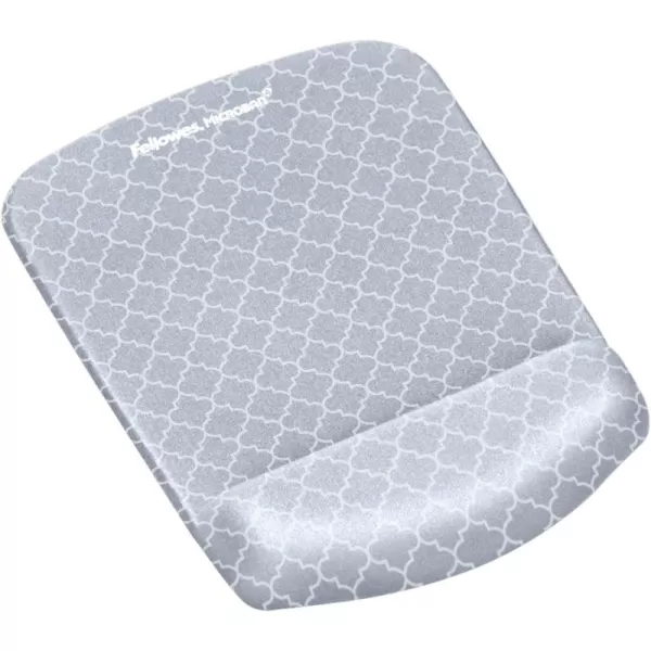 Fellowes PlushTouch Mouse PadWrist Rest with FoamFusion Technology Gray Lattice 9549701