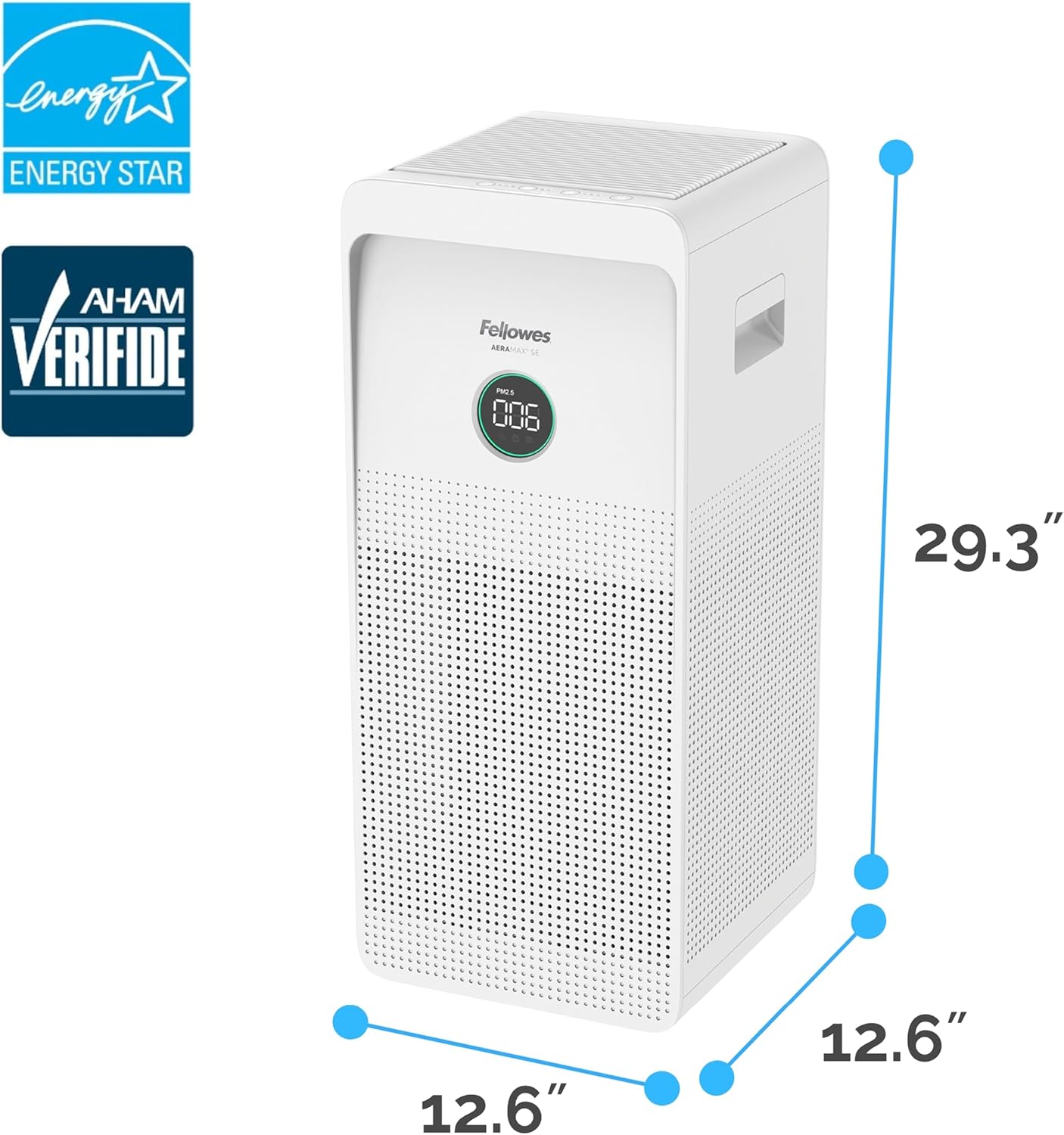 Fellowes 9794601 AeraMax SE 3Speed Large Room Air Purifier with True HEPA Air Filter and 3Stage Allergen and Odor Purification 915 Sq Ft Coverage 1 Year Filter Life