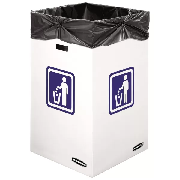 Bankers Box 10 Pack 50 Gallon Corrugated Cardboard Trash and Recycling ContainersLarge