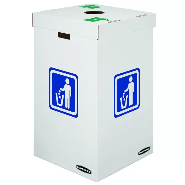 Bankers Box 10 Pack 50 Gallon Corrugated Cardboard Trash and Recycling ContainersLarge