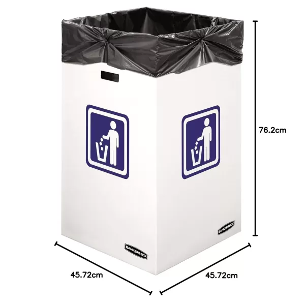 Bankers Box 10 Pack 50 Gallon Corrugated Cardboard Trash and Recycling ContainersLarge