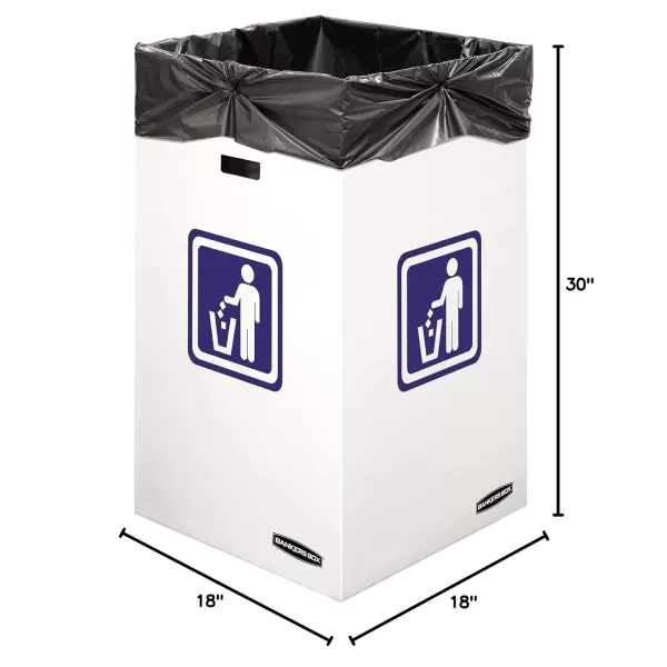 Bankers Box 10 Pack 50 Gallon Corrugated Cardboard Trash and Recycling ContainersLarge