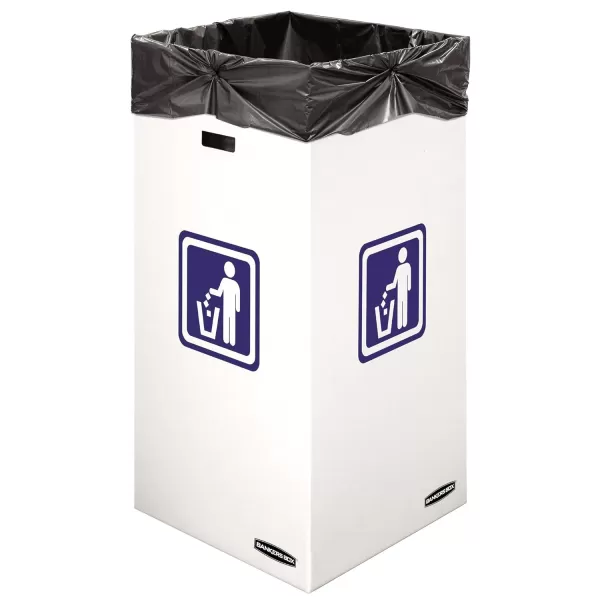 Bankers Box 10 Pack 50 Gallon Corrugated Cardboard Trash and Recycling ContainersMedium