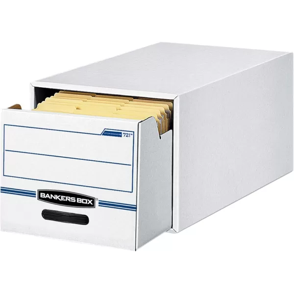 Bankers Box 6 Pack STORDrawer Steel Plus Basic Space Saving Filing Cabinet Stacks 2 High Legal WhiteBlue