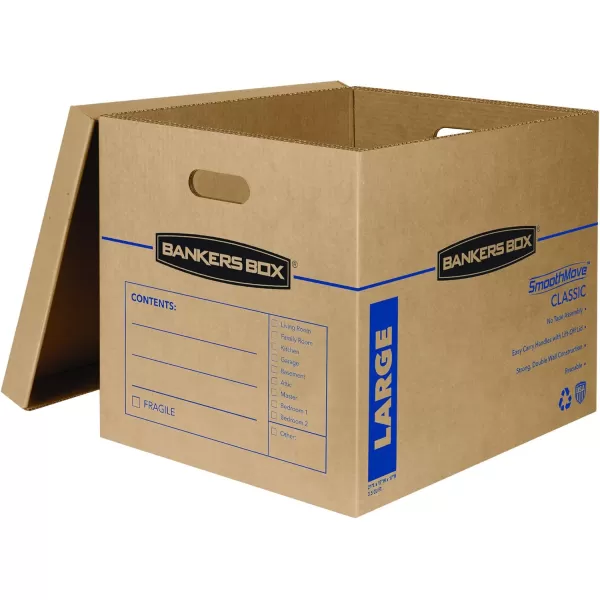 Bankers Box Classic Moving Box 12 Pack Kit Reinforced Handles TapeFree Assembly Box with Lid 8 Small and 4 Medium Boxes 7716401Assorted Kit