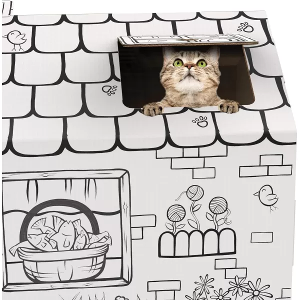 Bankers Box at Play Cat Playhouse Cardboard Playhouse for Cats and Kids