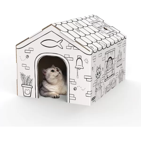 Bankers Box at Play Cat Playhouse Cardboard Playhouse for Cats and Kids