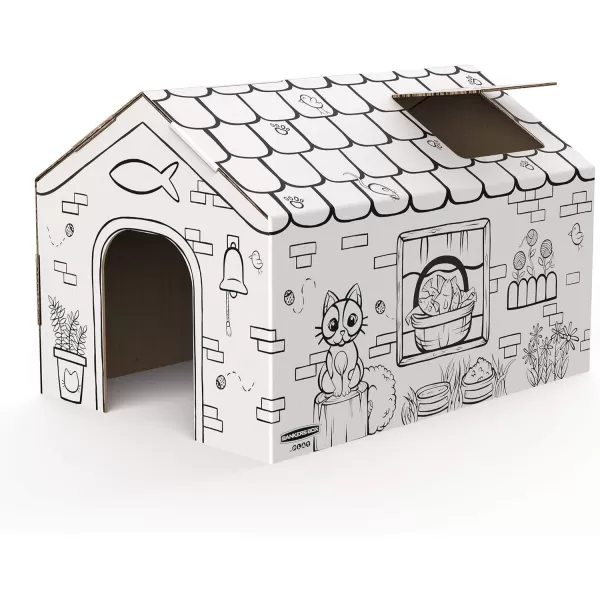 Bankers Box at Play Cat Playhouse Cardboard Playhouse for Cats and Kids