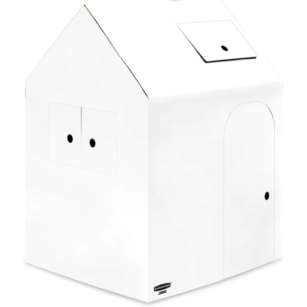 Bankers Box at Play Color in Blank Playhouse Cardboard Playhouse and Life Size Craft Activity for Kids and Families