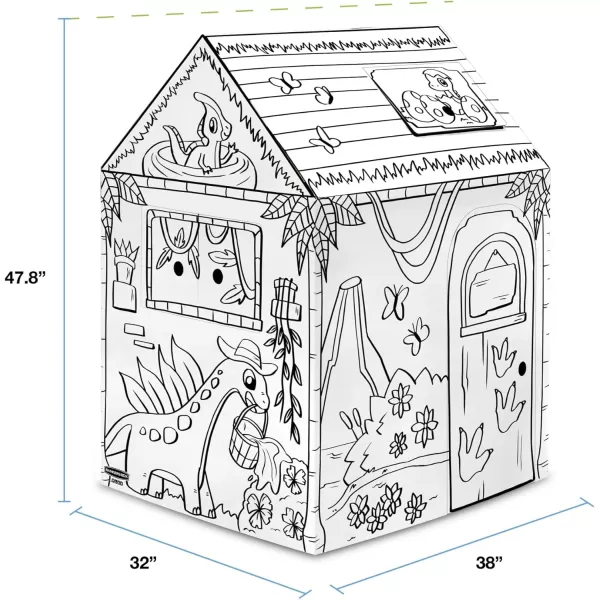 Bankers Box at Play Color in Dinosaur Playhouse Cardboard Playhouse and Life Size Craft Activity for Kids and Families