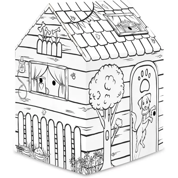 Bankers Box at Play Color in Dog Playhouse Cardboard Playhouse for and Life Size Craft Activity for Kids and Families