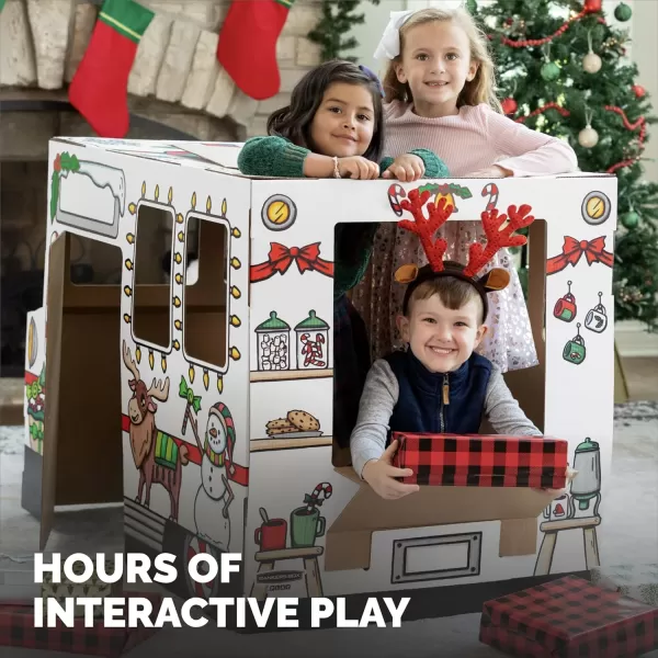 Bankers Box at Play Color in Holiday Truck Cardboard Playhouse and Life Size Craft Activity for Kids and Families