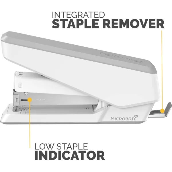 Fellowes LX850 EasyPress Office Stapler Full Strip Effortless OneTouch Stapler for Classroom Home and Office Holds Full Strip of Staples 25 Sheet Capacity WhiteWhite