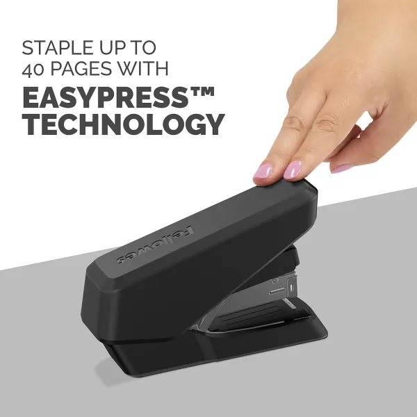 Fellowes LX850 EasyPress Office Stapler Full Strip Effortless OneTouch Stapler for Classroom Home and Office Holds Full Strip of Staples 25 Sheet Capacity WhiteBlack