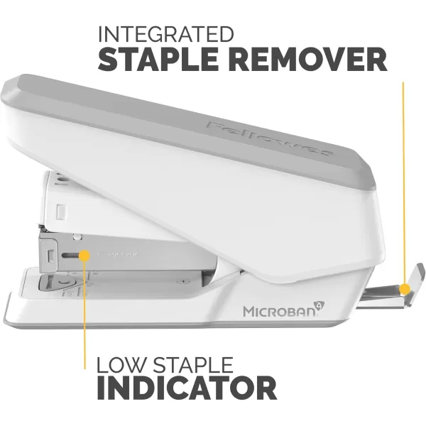 Fellowes LX850 EasyPress Office Stapler Full Strip Effortless OneTouch Stapler for Classroom Home and Office Holds Full Strip of Staples 25 Sheet Capacity WhiteWhite