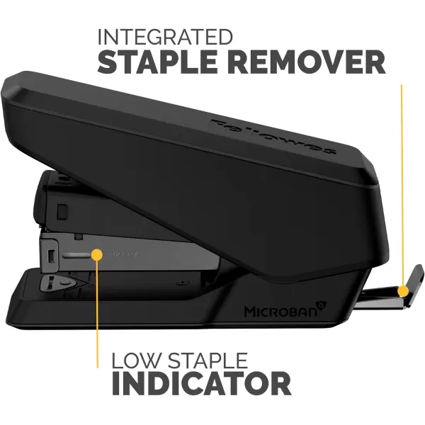 Fellowes LX850 EasyPress Office Stapler Full Strip Effortless OneTouch Stapler for Classroom Home and Office Holds Full Strip of Staples 25 Sheet Capacity WhiteBlack