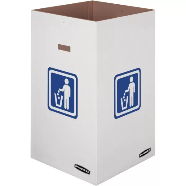 Bankers Box 10 Pack 50 Gallon Corrugated Cardboard Trash and Recycling ContainersLarge