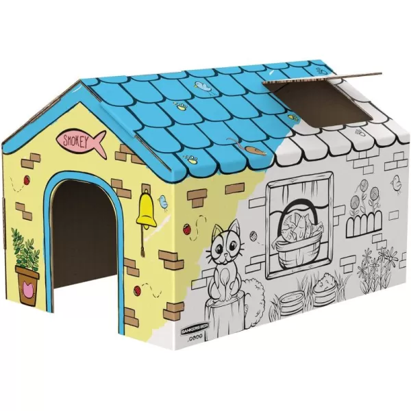 Bankers Box at Play Cat Playhouse Cardboard Playhouse for Cats and Kids