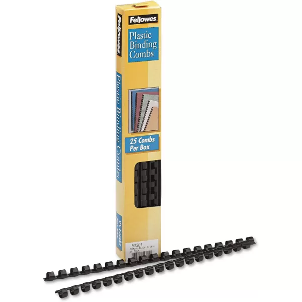 Fellowes 516in Black Binding Combs 25 Pack