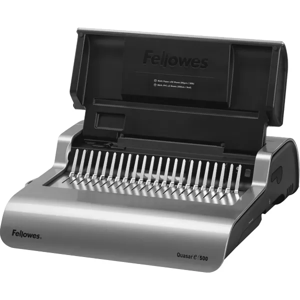 Fellowes 5216901 Quasar 500 Electric Comb Binding System 16 78 x 15 38 x 5 18 Metallic GrayBinding System