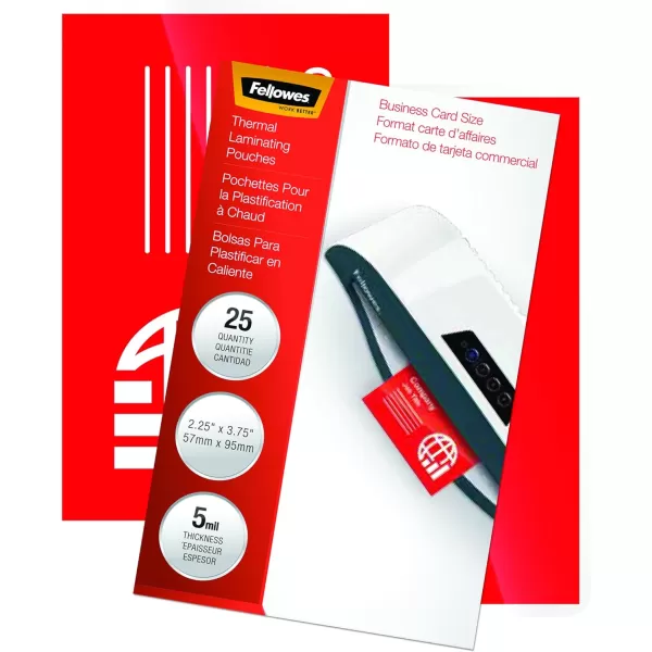 Fellowes 5mm Business Laminating Pouches 25 Pack 5200125 pack