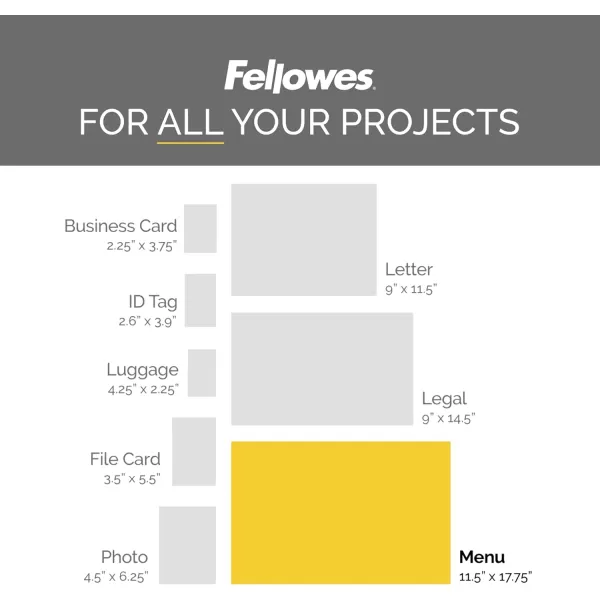 Fellowes Hot Laminating Pouches 3 Mil Menu Size 50 Per Pack 520133mil50pk