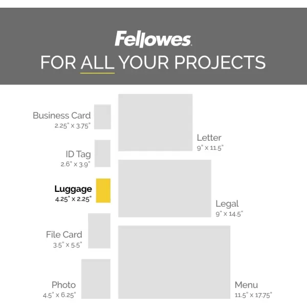 Fellowes Hot Laminating Pouches Luggage ID Tag with Loop 5 mil 25 Pack 520035mil25pk