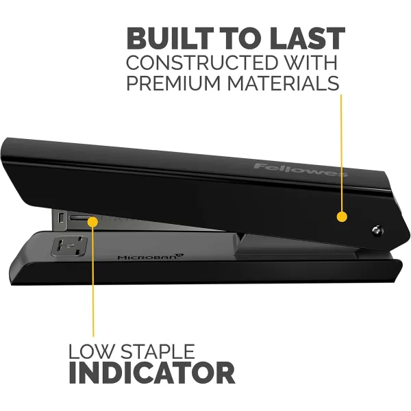 Fellowes LX820 Classic Desktop and Office Stapler for Classroom Home and Work Holds Full Strip of Staples 20 Sheet Capacity BlackBlack