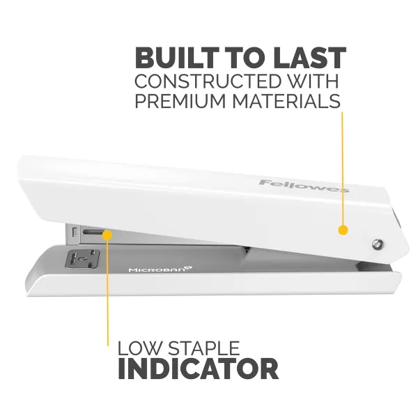 Fellowes LX820 Classic Desktop and Office Stapler for Classroom Home and Work Holds Full Strip of Staples 20 Sheet Capacity White