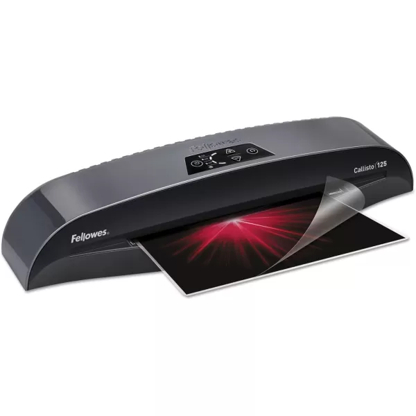 Fellowes Laminator Venus 2 125 Rapid 3060 Second Warmup Laminating Machine with Laminating Pouches Kit 5734801 Black Silver 51quot x 213quot x 82quotFast