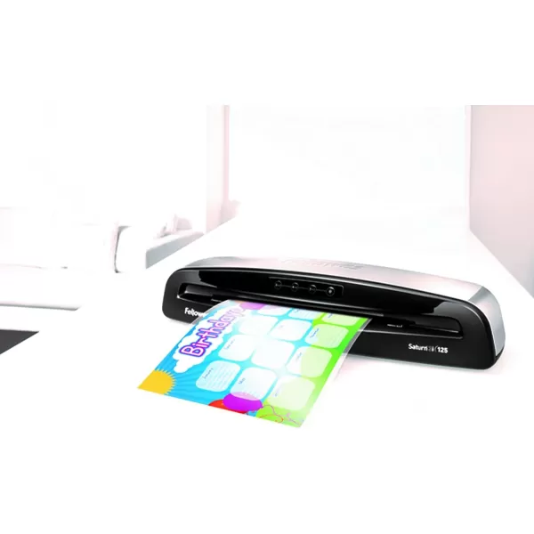 Fellowes Laminator Venus 2 125 Rapid 3060 Second Warmup Laminating Machine with Laminating Pouches Kit 5734801 Black Silver 51quot x 213quot x 82quotFast