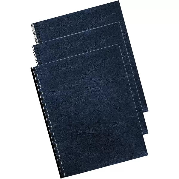 Fellowes Letter Size Binding Covers Expressions Grain 50Pack Navy 52124